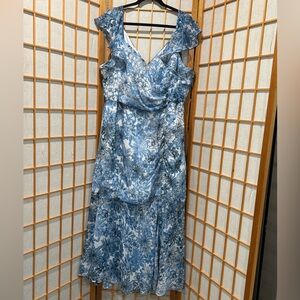Floral Blue Sleeveless Dress